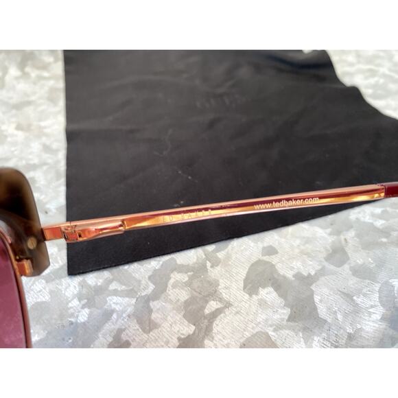 Ted Baker Semi Metal/Plastic Cat Eye Women's Sunglasses Ivory Tortise TBW051 - Picture 12 of 15